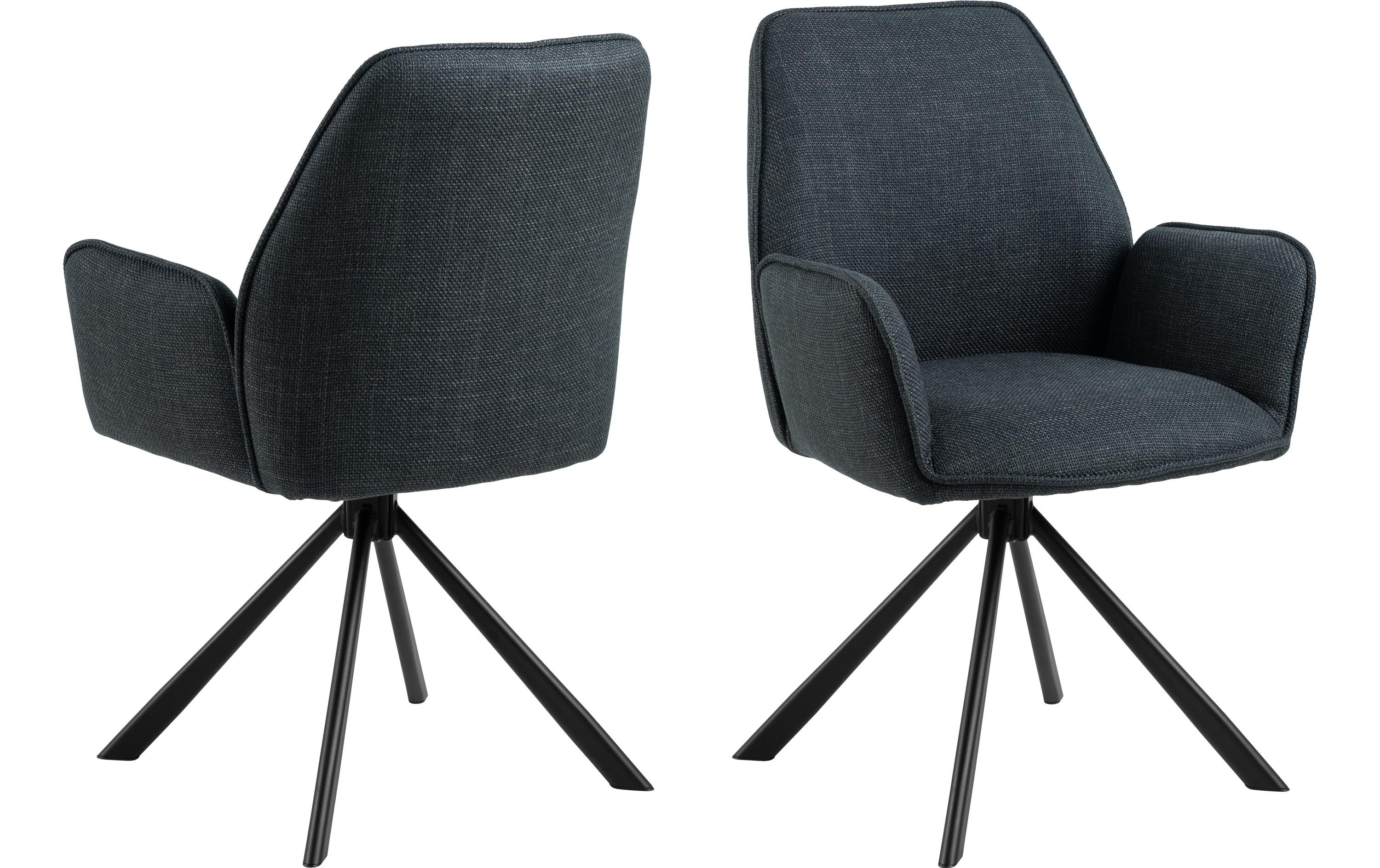 AC Design Esszimmerstuhl Glenda 2 Stück Stahl/Polyurethan, Anthrazit