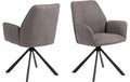 AC Design Esszimmerstuhl Glenda 2 Stück Stahl/Polyurethan, Light Grey/Brown