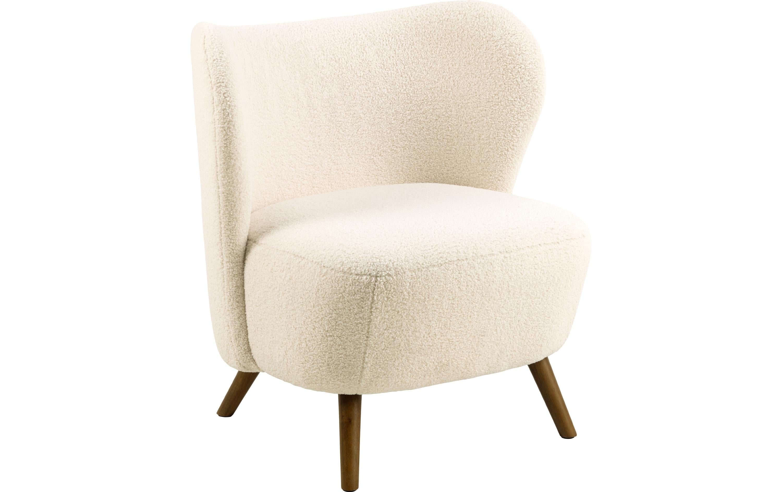 AC Design Sessel Crosby Gummibaum/Textil, 76x73x82 cm, Cream