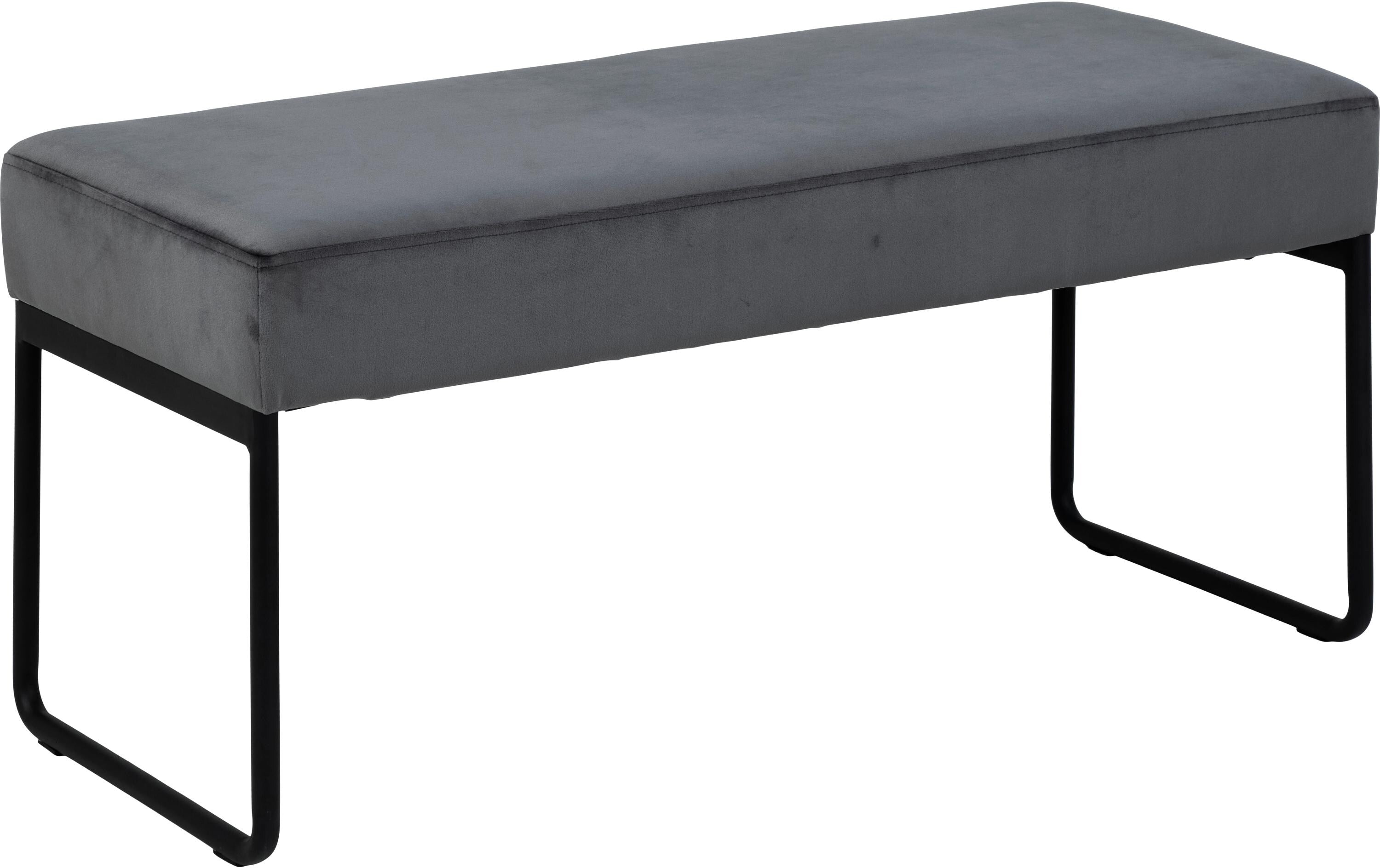 AC Design Sitzbank Xenia Stahl/Textil, 95x38x46 cm, Dark Grey