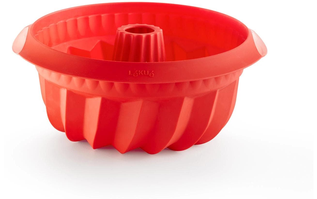 Lékué Gugelhupfbackform 22 cm Silikon, Rot