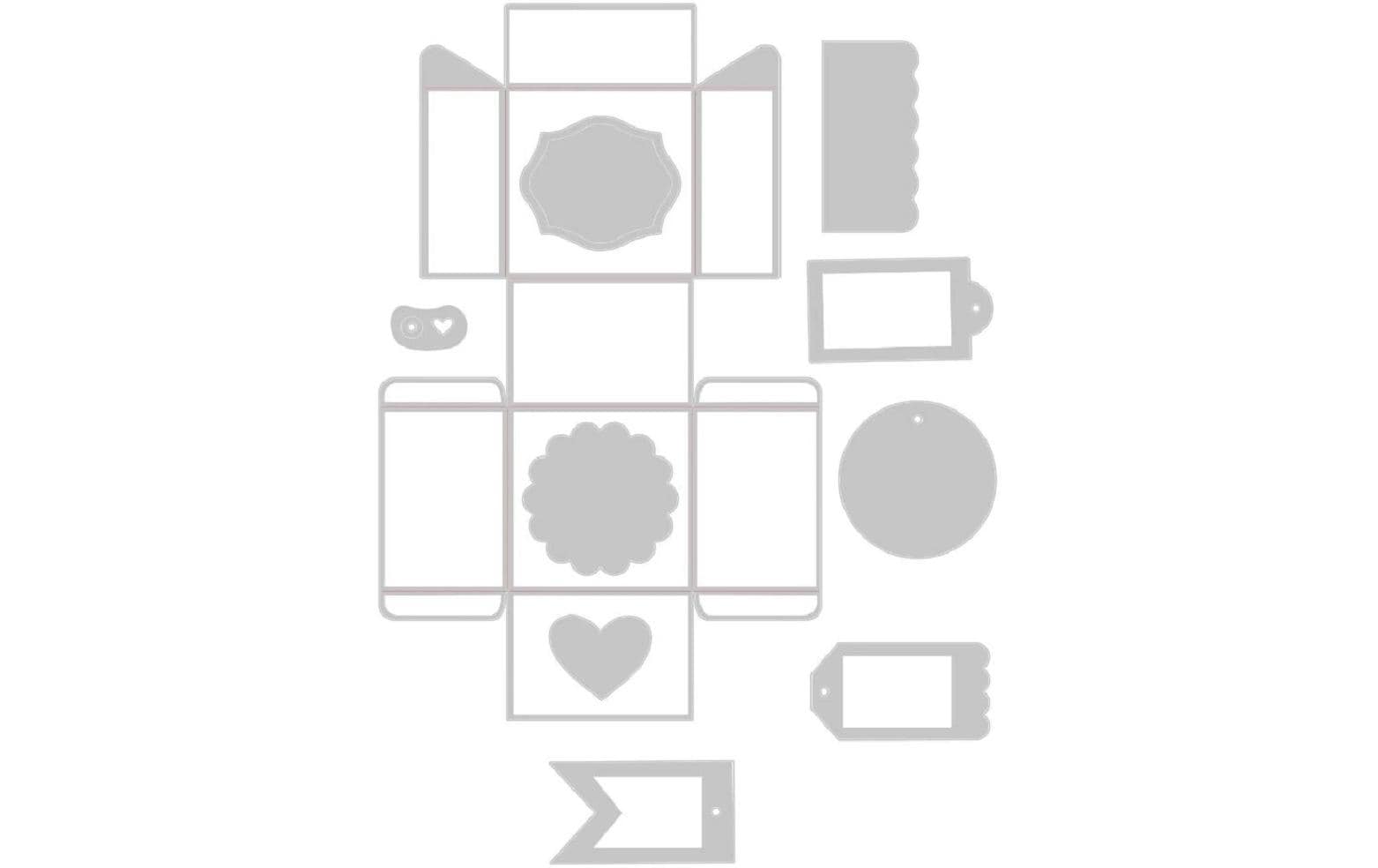 Sizzix Stanzset Box & Labels Thinlits Plus 10PK Box & Labels by Jenna Rushforth