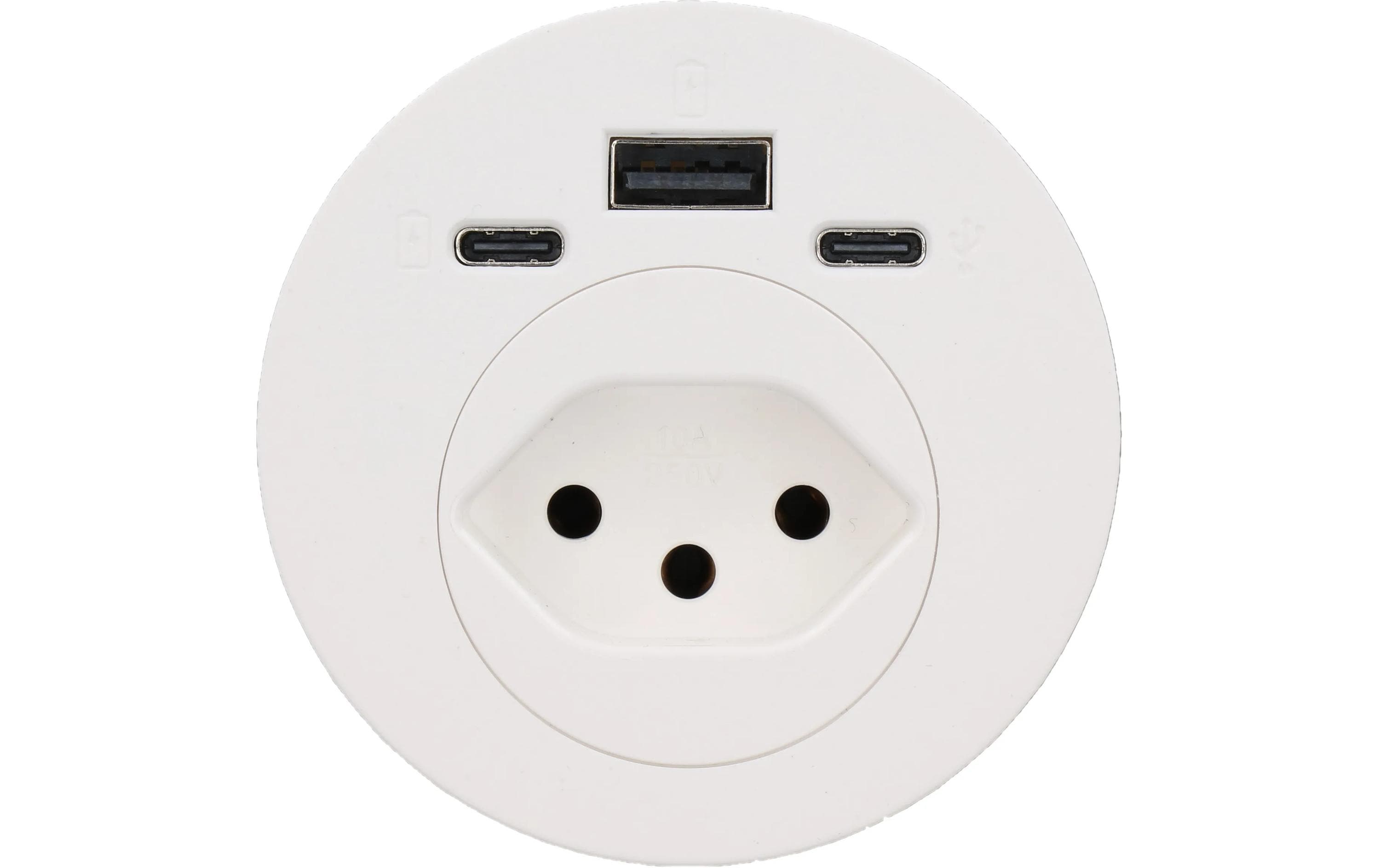 Anschlussfeld Einbau weiss 1x Typ 13 USB-A/C 25W USB-C Daten