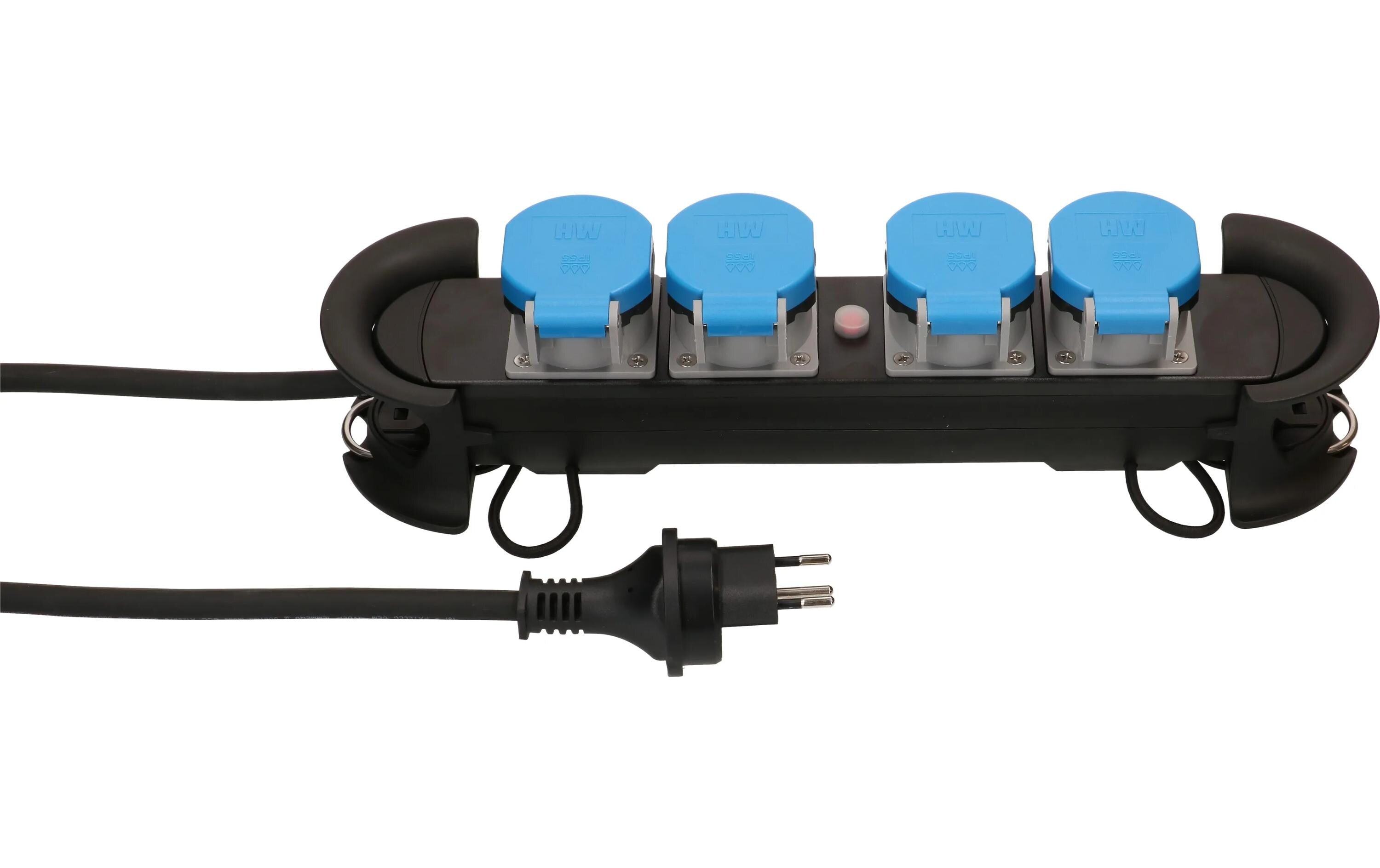 Steckdosenleiste Construct Line SZ/BL 4x Typ 13 IP55 schwarz/blau 5m /