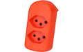Abzweigstecker maxADAPTturn 2x Typ 13 fl-orange drehbar BS