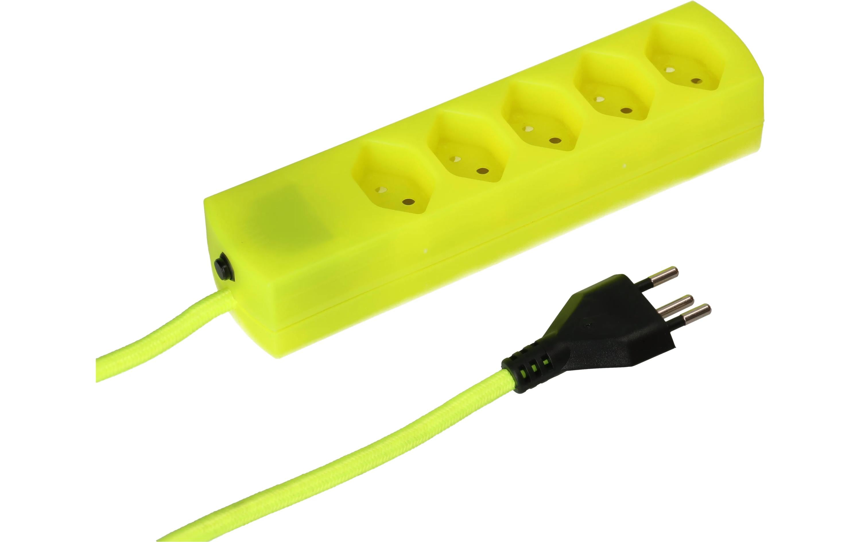 Steckdosenleiste maxTEX 5x Typ 13 fluo-gelb 2m