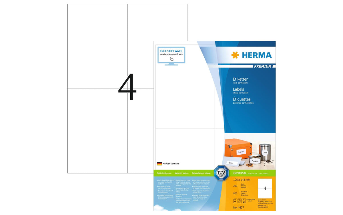 Herma Premium Etiketten, 800 Etik. 105 x 148 mm