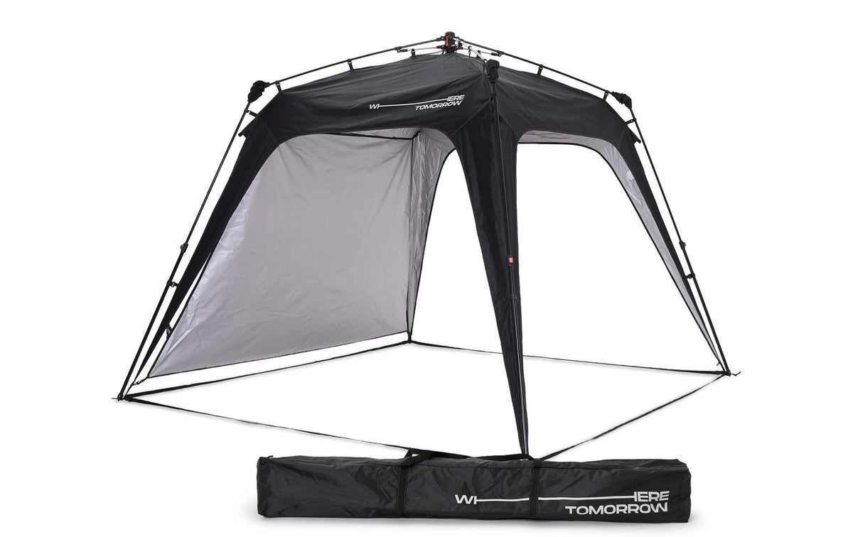 Where Tomorrow Pop Up Pavillon Schwarz 250x250x190cm, 5.9Kg, mit 1 Seitenwand,