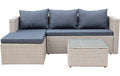 Kanan Loungeset PE Rattan, Polyester, Steel
