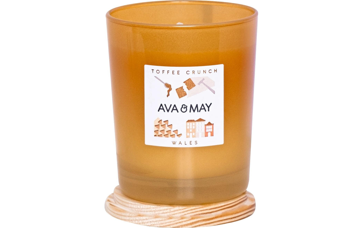 AVA & MAY Duftkerze Toffee Crunch,180 g 8x8x10 cm, 100% Sojawachs, 40h Brenndauer