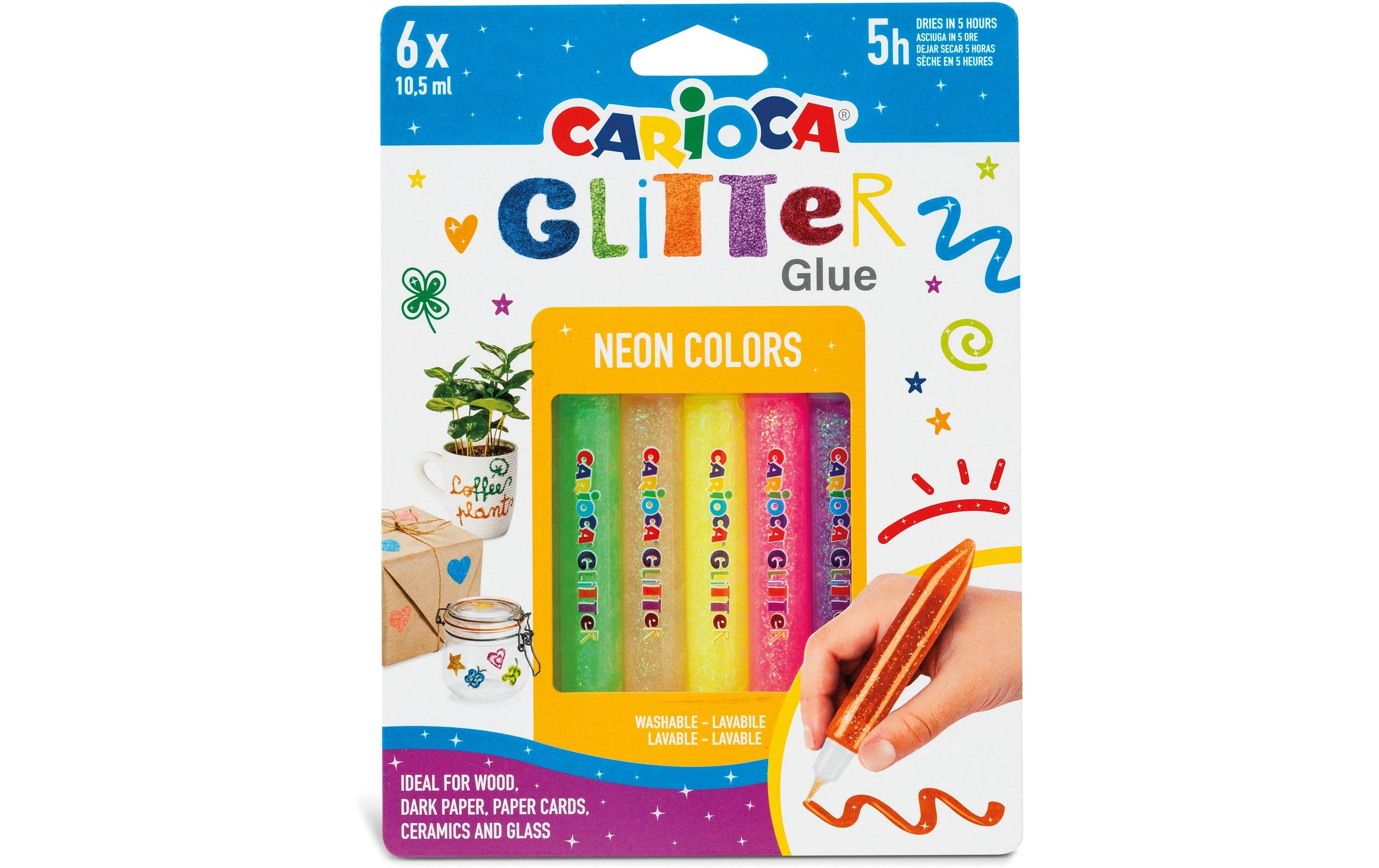 Carioca Glitzerstifte Fluo Colors 6er Pack