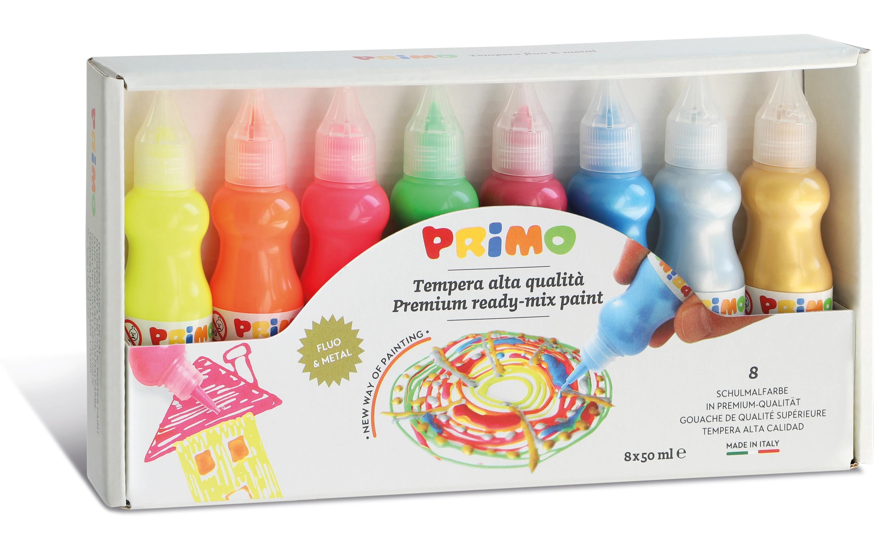 Primo Tempera Premium Met&Fluo 8x50ml