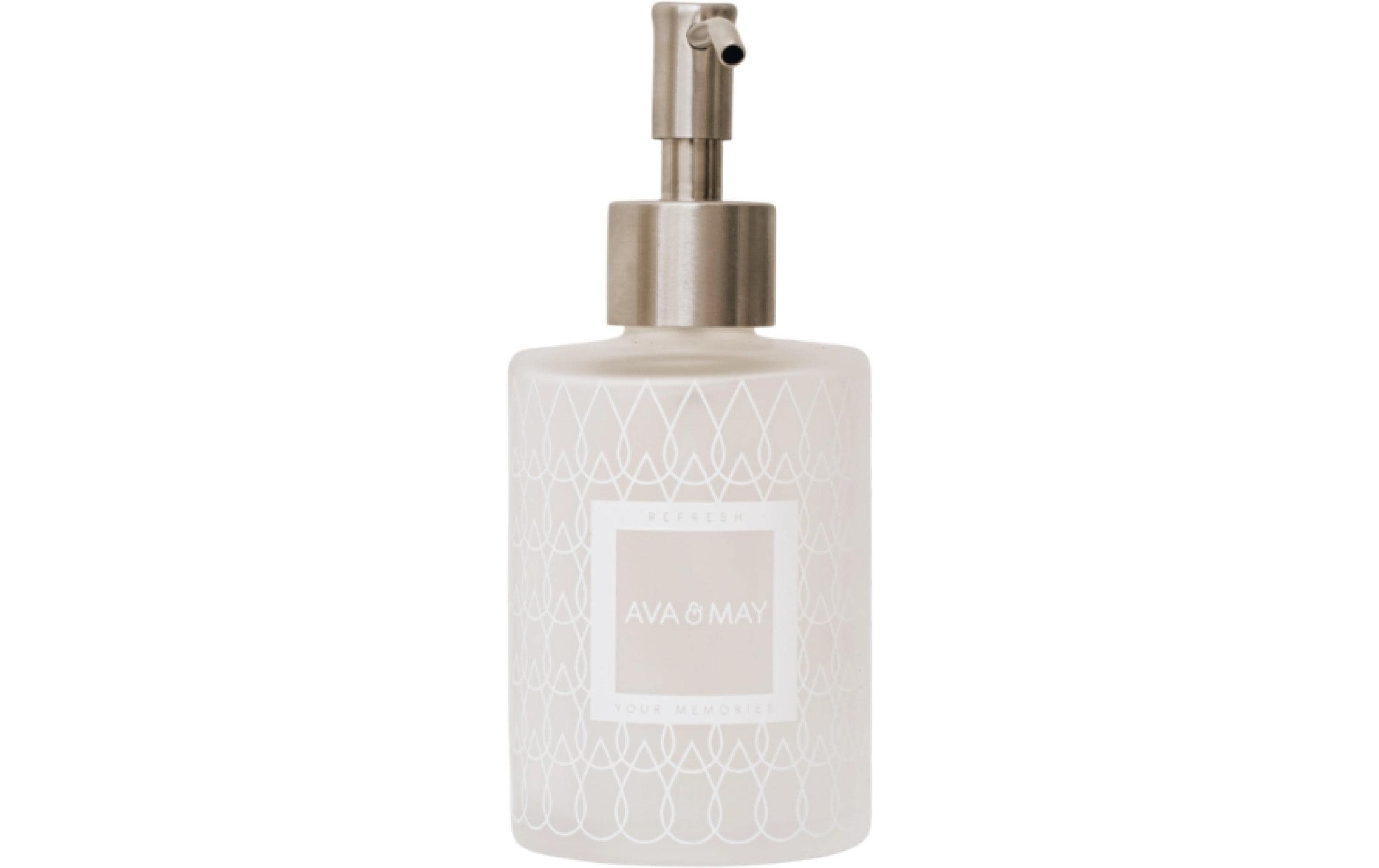 AVA & MAY Seifenspender aus Glas, Metal für15g Seifenpulver,mit 185ml warmen Wasser