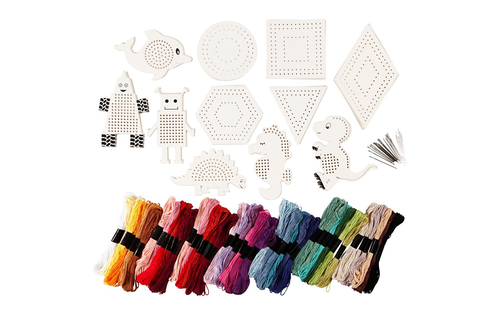 Creativ Company Stickgarn-Set mit Stickrahmen