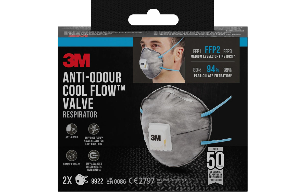 3M Atemschutzmaske FFP2, weiss für Handlackierarbeiten, 2 Stück