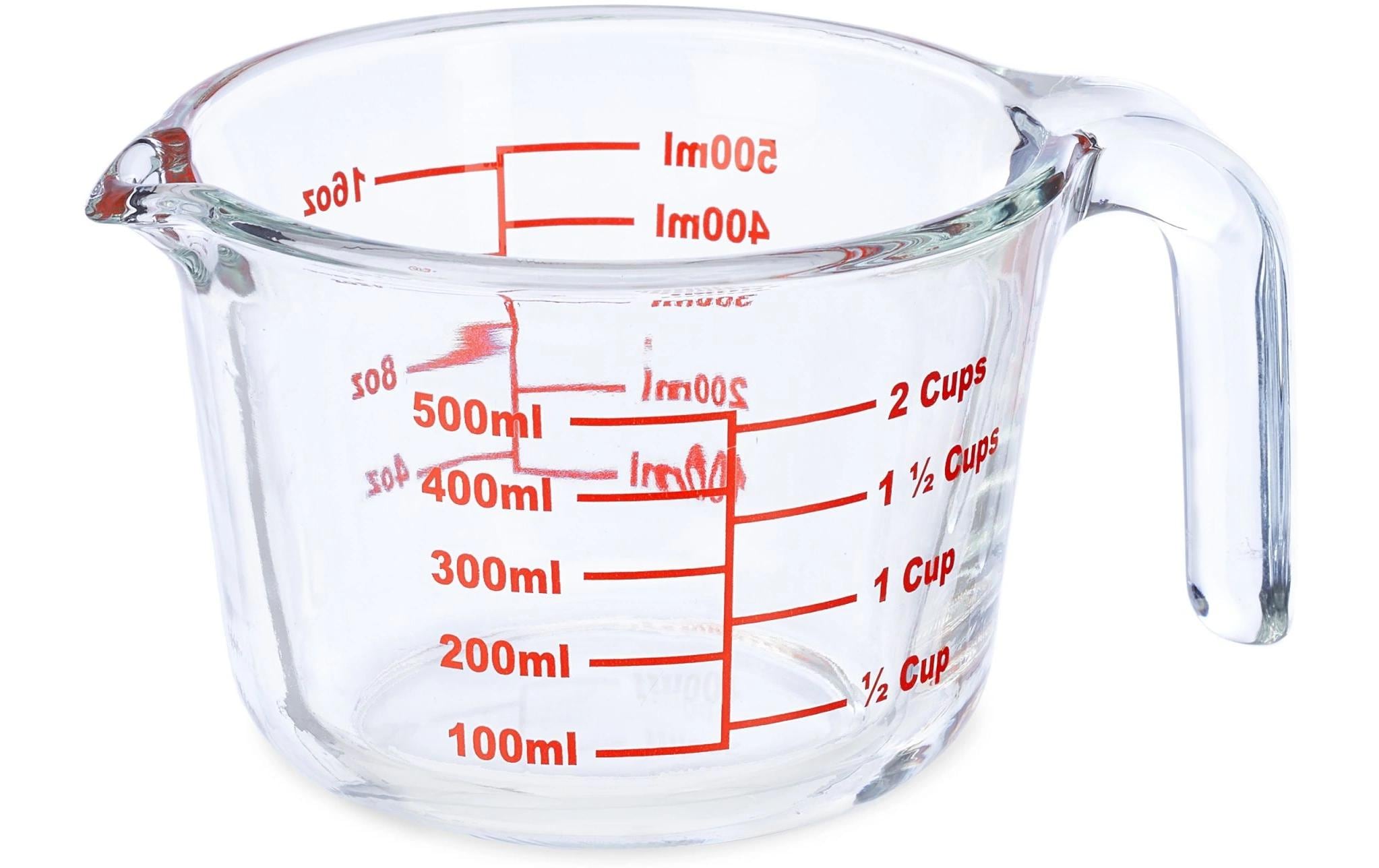 relaxdays Messbecher 500ml Borosilikatglas