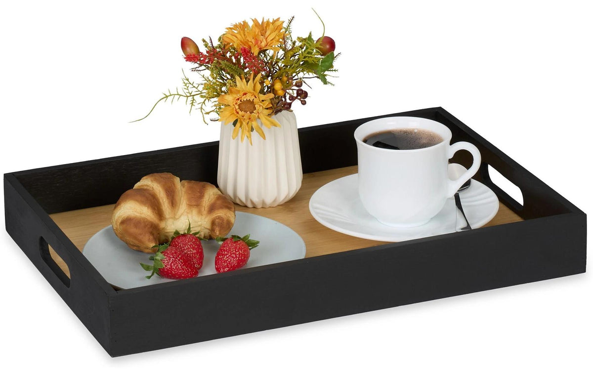 relaxdays Serviertablett Bambus 40.5x28cm MDF/Bambus aus China