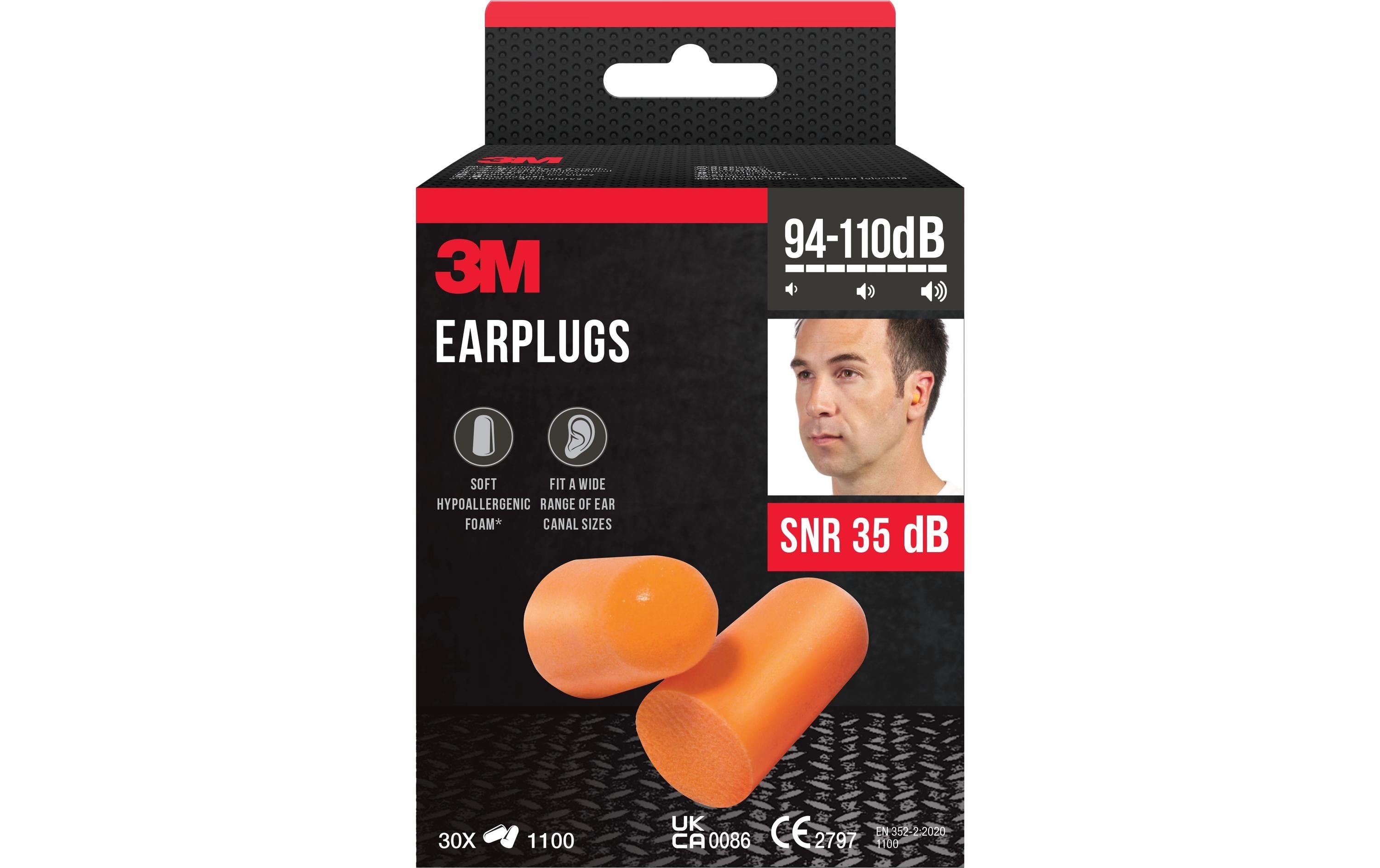 3M Gehörschutzstöpsel, orange 30 Paar