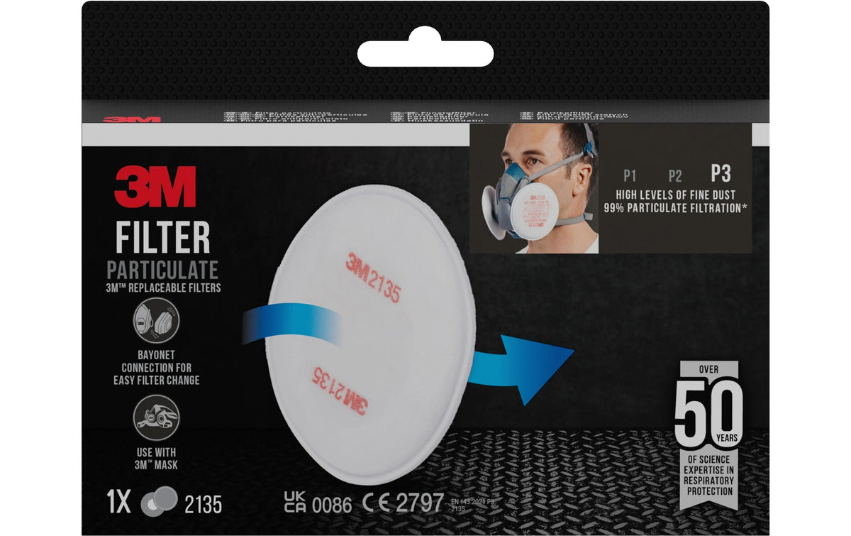 3M Partikelfilter 2135 für Halb & Vollmaske Serie 6000, FFP3, 1 Paar