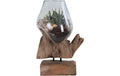 House Nordic Schale mit Kunstpflanzen Teakholz, Glas, Stahl, Höhe: 25 cm