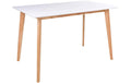 House Nordic Tisch Vojens, Weiss-Nature MDF, Gummiholz, 120x70x75 cm (LxTxH)