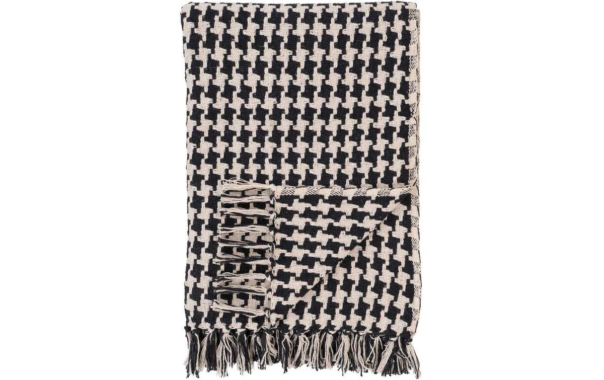 House Nordic Wohndecke Side, Weiss-Schwarz 130x180cm,80%Recyc.Baumwolle,20%Polyester