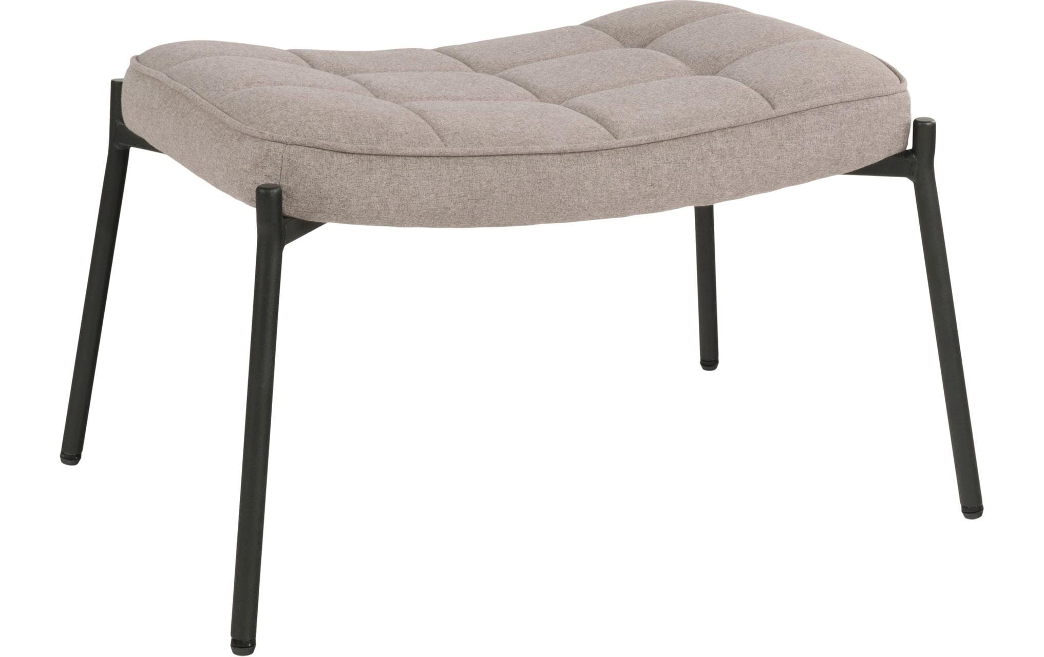 House Nordic Hocker Glasgow, Steinfarben Polyester, Kiefernholz, Stahl