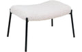 House Nordic Hocker Glasgow, Weiss Polyester, Kiefernholz, Stahl
