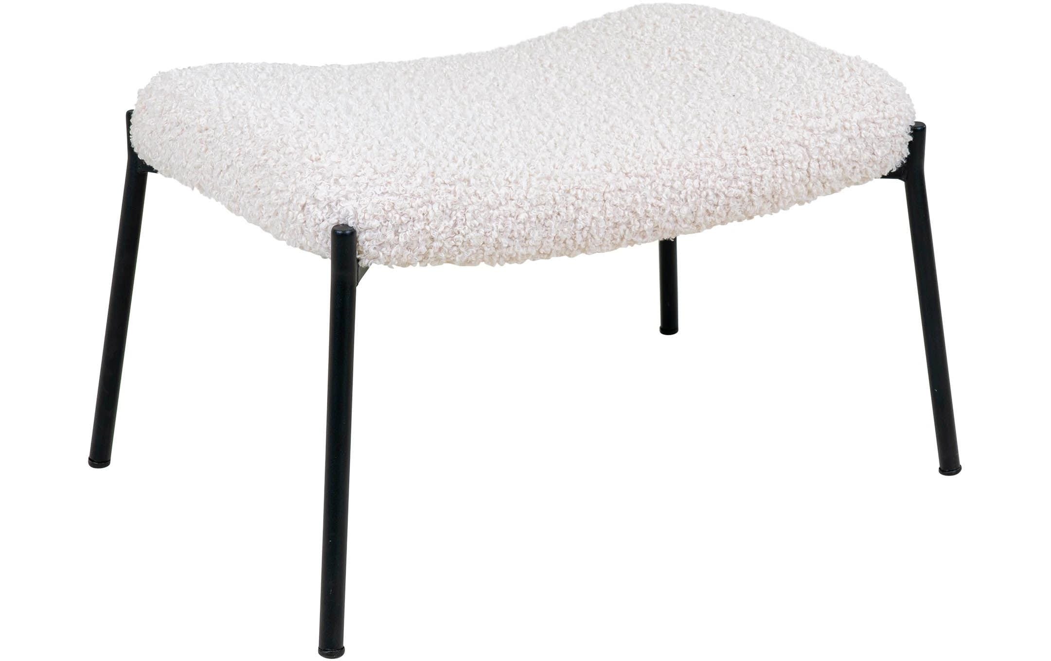 House Nordic Hocker Glasgow, Weiss Polyester, Kiefernholz, Stahl