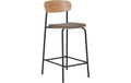 House Nordic Barhocker Estepona, 2er Set Stahl, Polyester,Sperrholz