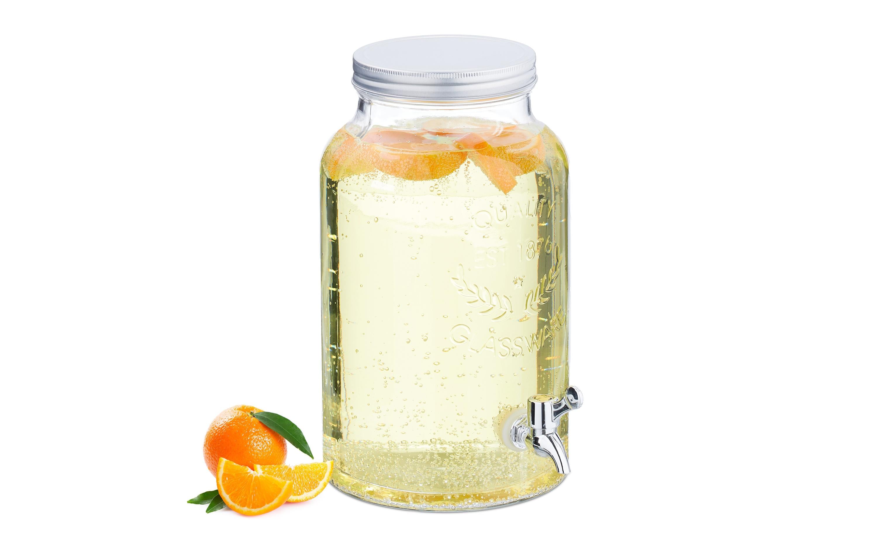 relaxdays Getränkespender Retro Glas, 5 Liter