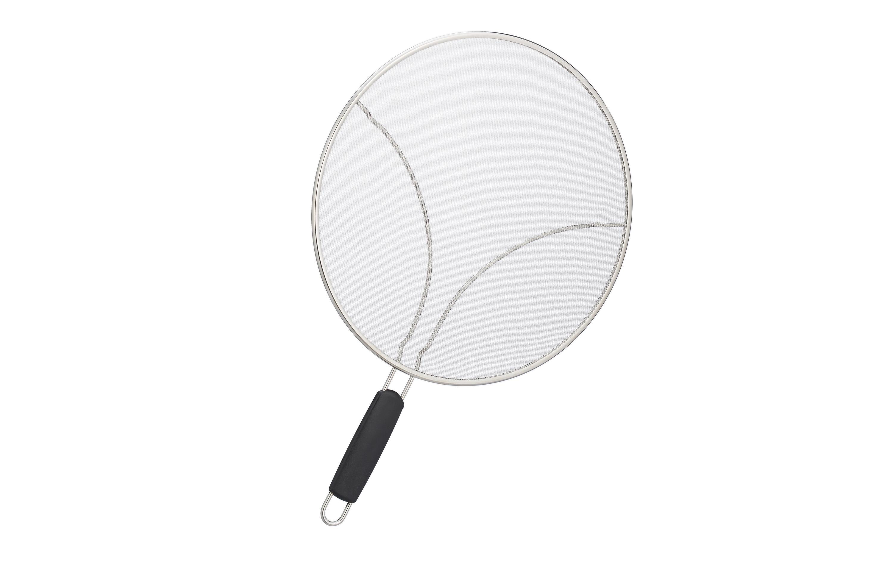 relaxdays Spritzschutz für Pfannen 33cm, Edelstahl