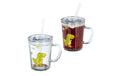 relaxdays Kindergläser Dino 400ml 2 Stück, Glas