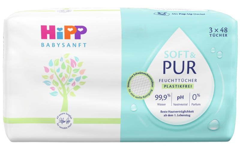 Hipp Babysanft Feuchttücher Soft & Pure / 3x 48 Tücher