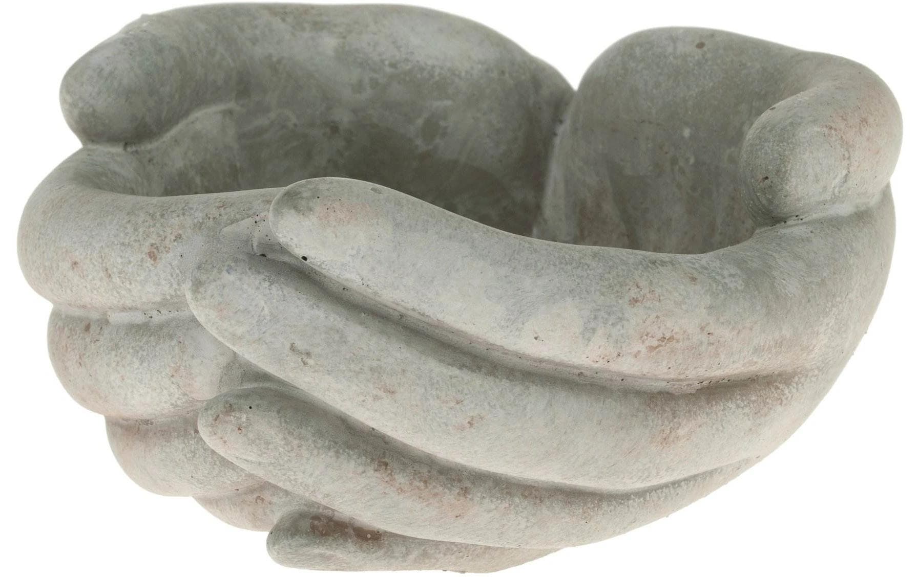 Opiflor Schale Hände aus Zement Grau, 18x11 cm (DxH)