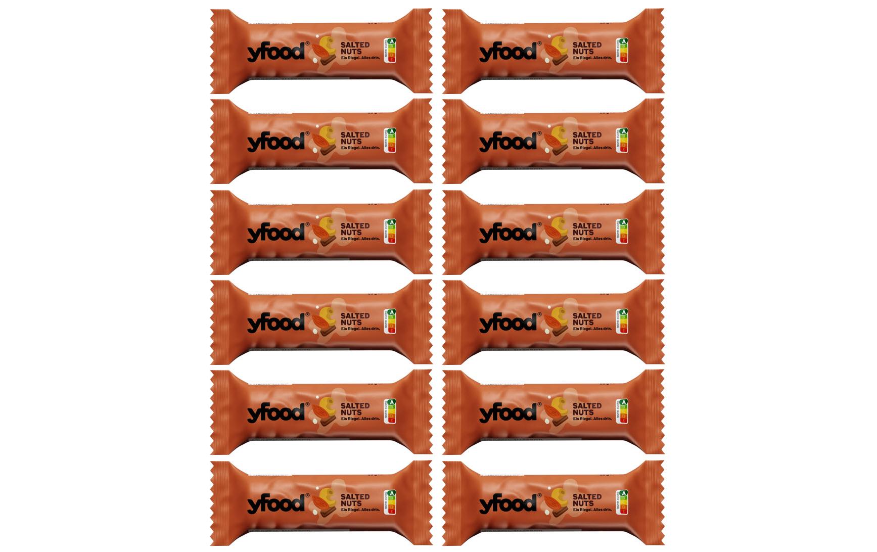 YFood High-Protein Riegel 12 x 60g Salted Nuts