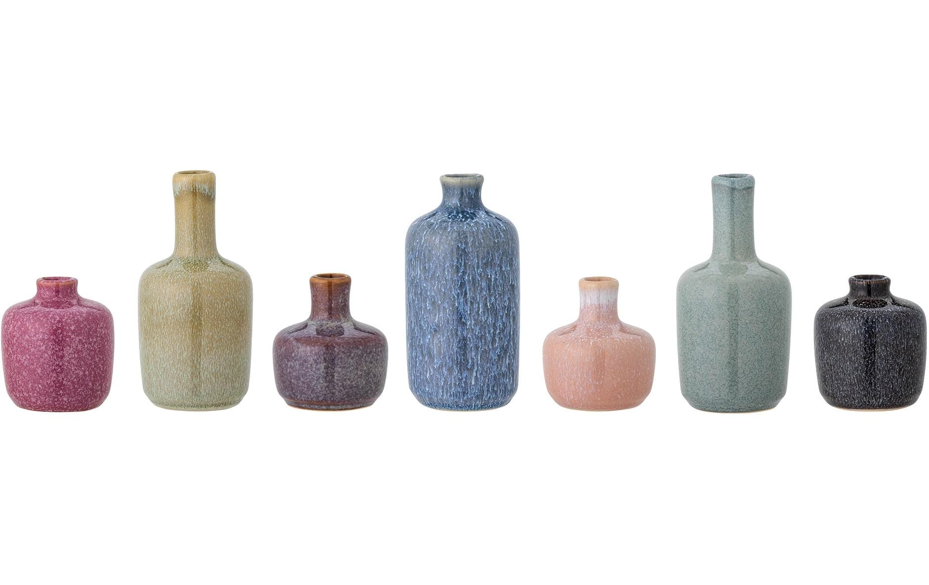 Bloomingville Vasen Maien, 7er Set 7x14 cm (DxH), Steingut