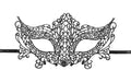 Partydeco Maske aus Spitze Muster3 schwarz, H: 11 cm, B: 20 cm