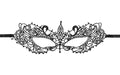 Partydeco Maske aus Spitze Muster1 schwarz, H: 7.3 cm, B: 20 cm