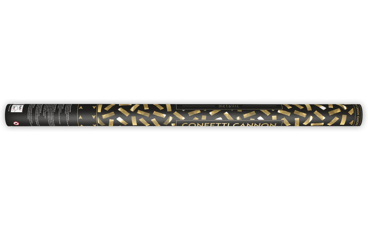 Partydeco Konfettikanone Streifen gold, 80 cm