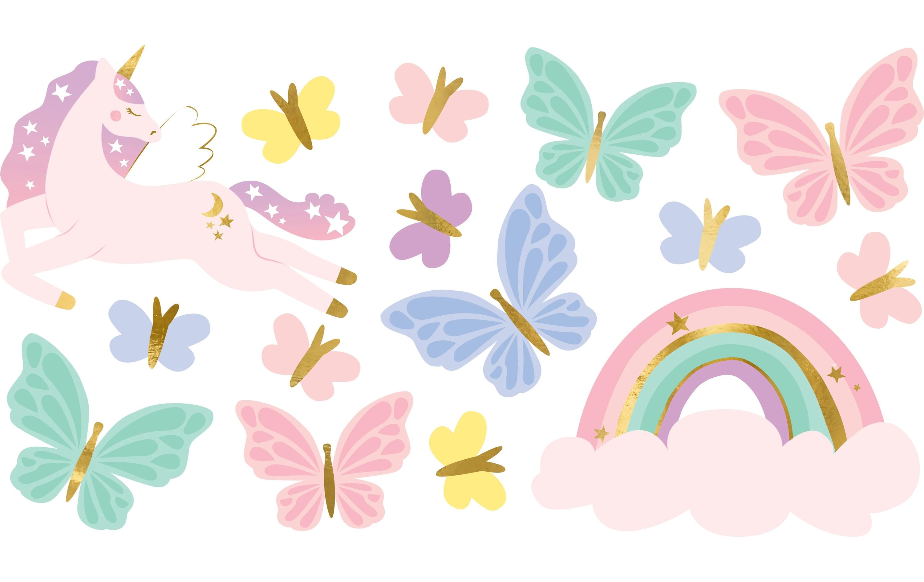 Partydeco Tattoos Einhorn 15 verschiedene Designs