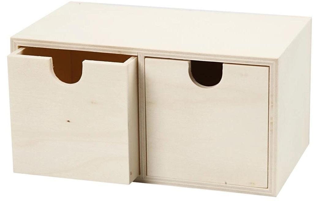 Creativ Company Holz Box mit Schubladen 9.2 x 17.7 cm