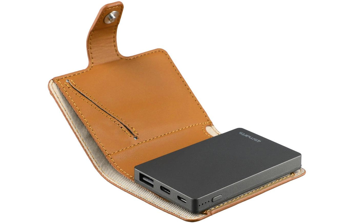 4smarts Powerbank PowrWallet 3000mAh, 10W, cognac