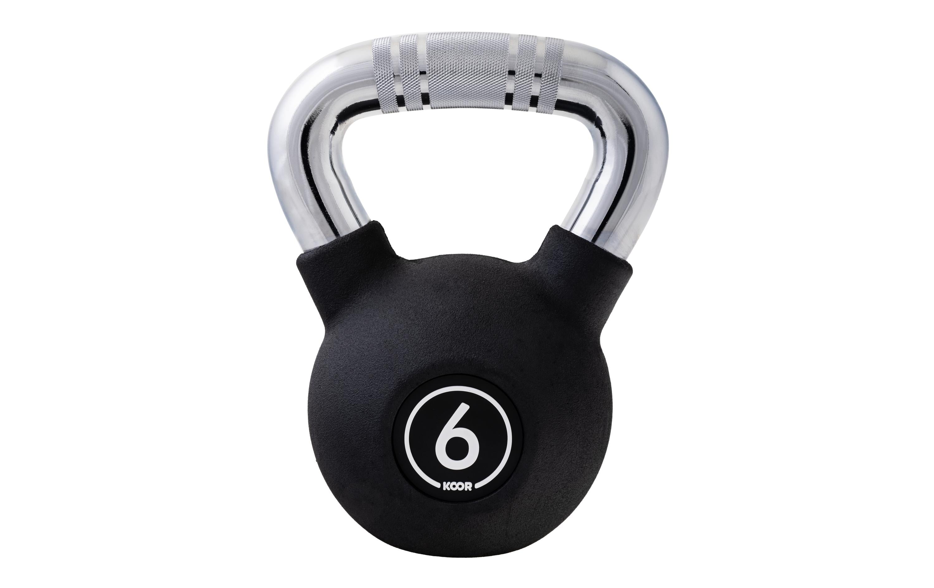 KOOR Kettlebell 6 kg schwarz 6 kg, Gummi, schwarz
