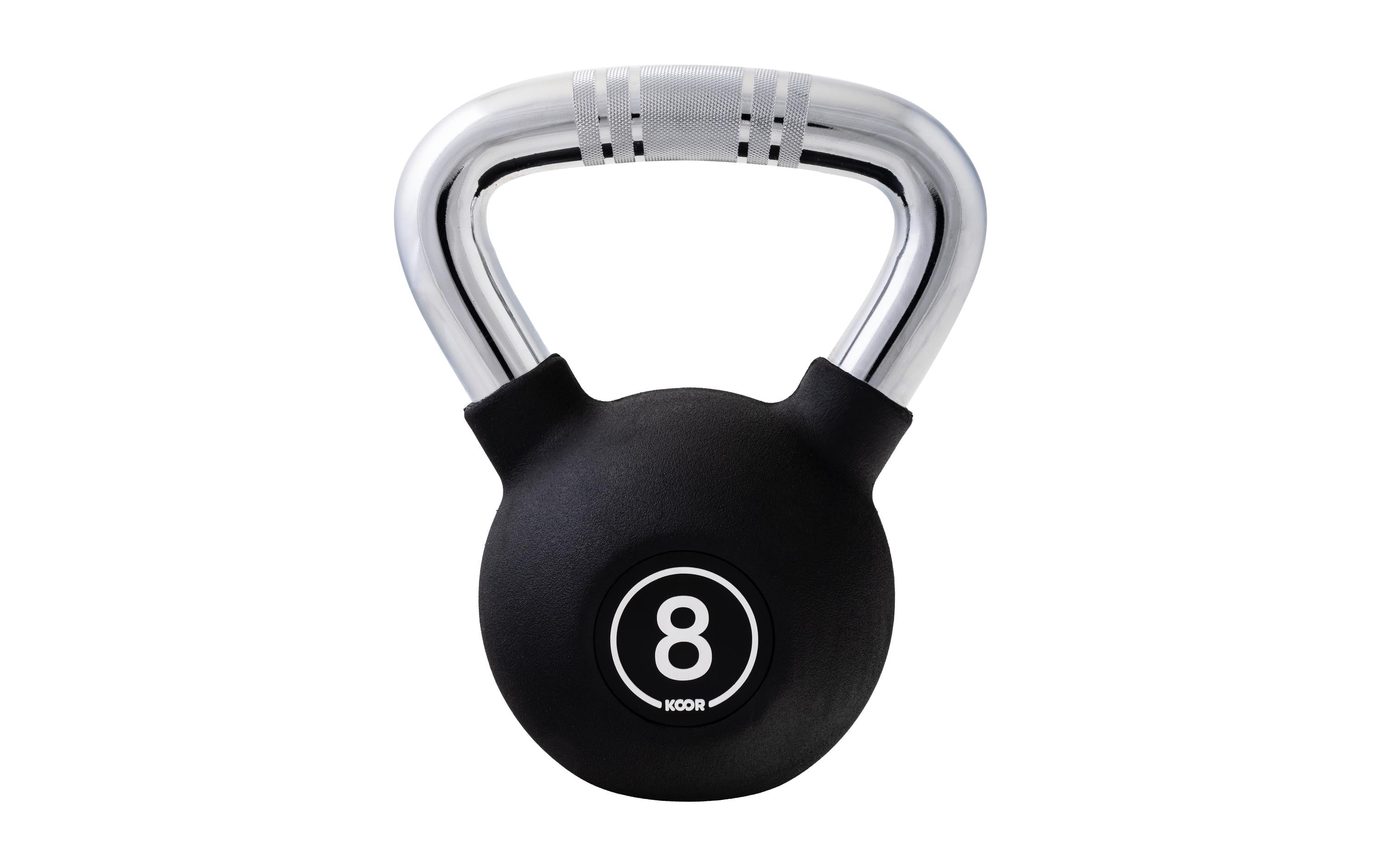 KOOR Kettlebell 8 kg schwarz 8 kg, Gummi, schwarz