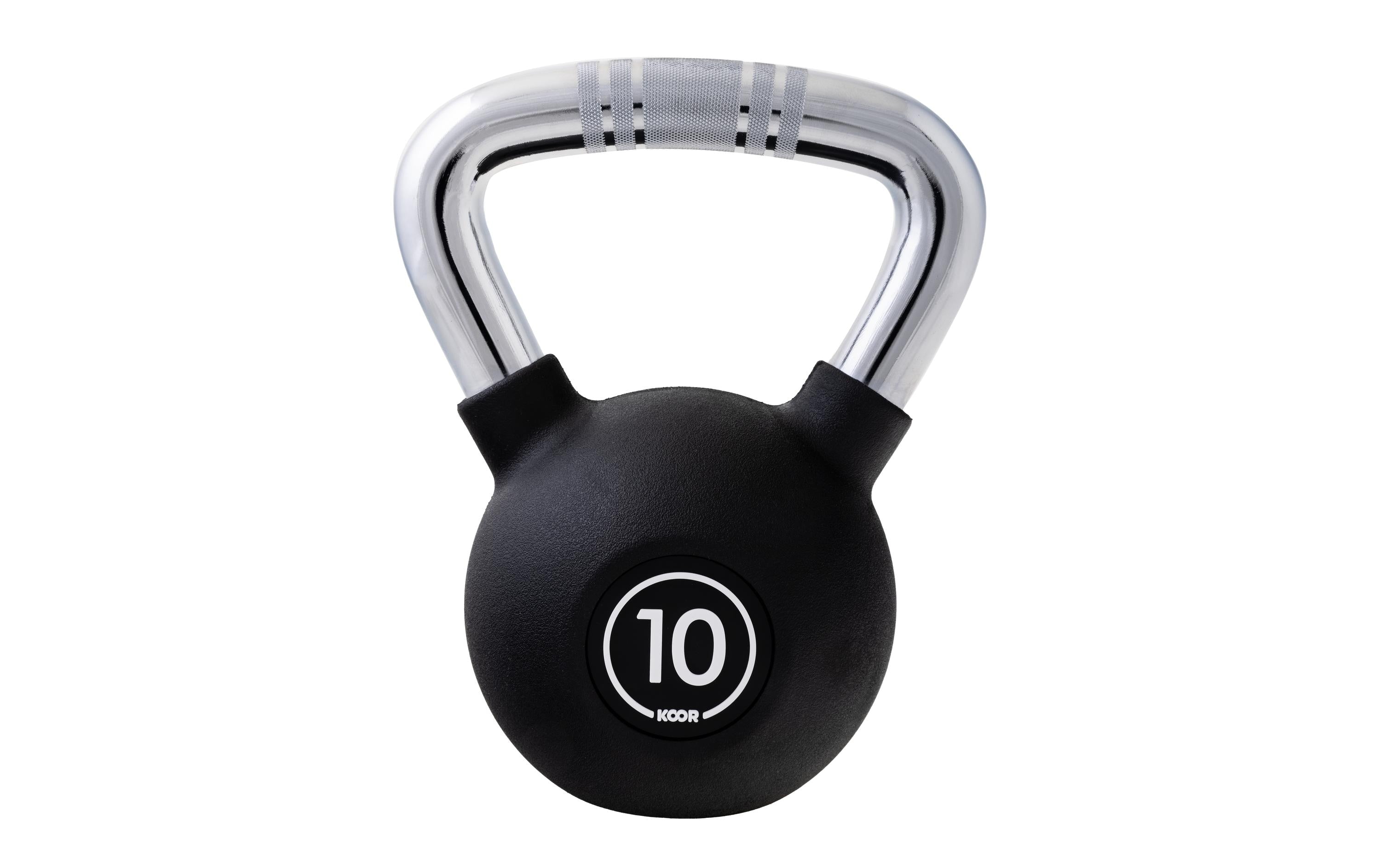 KOOR Kettlebell 10 kg schwarz 10 kg, Gummi, schwarz