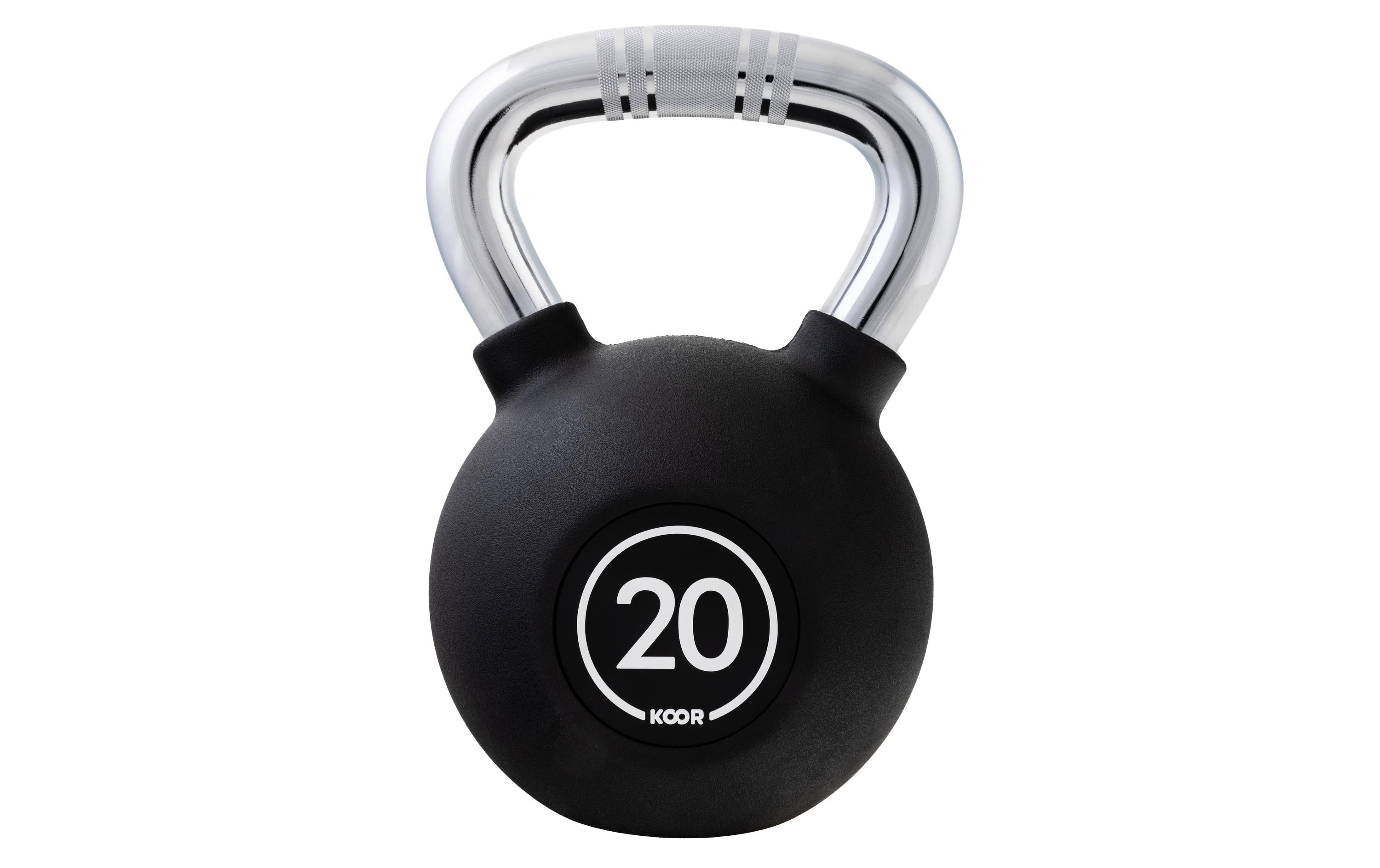 KOOR Kettlebell 20 kg schwarz 20 kg, Gummi, schwarz