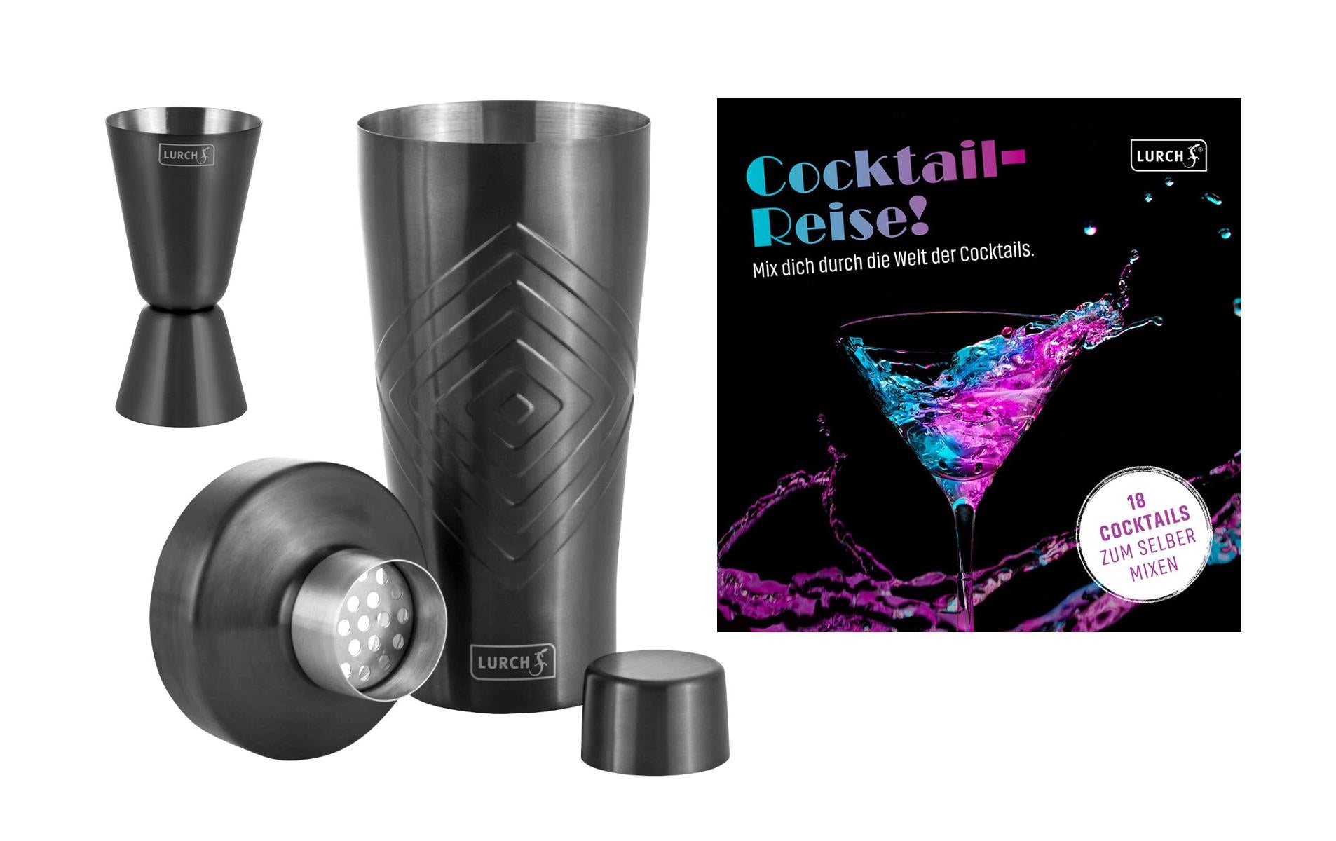 Lurch Cocktail-Set 3-teilig Shaker & Rezeptbuch