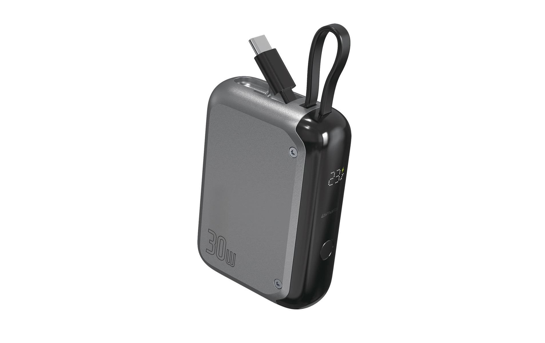 4smarts Powerbank Pocket 10000mAh, 30W, spacegrau, integr. Ladekabel