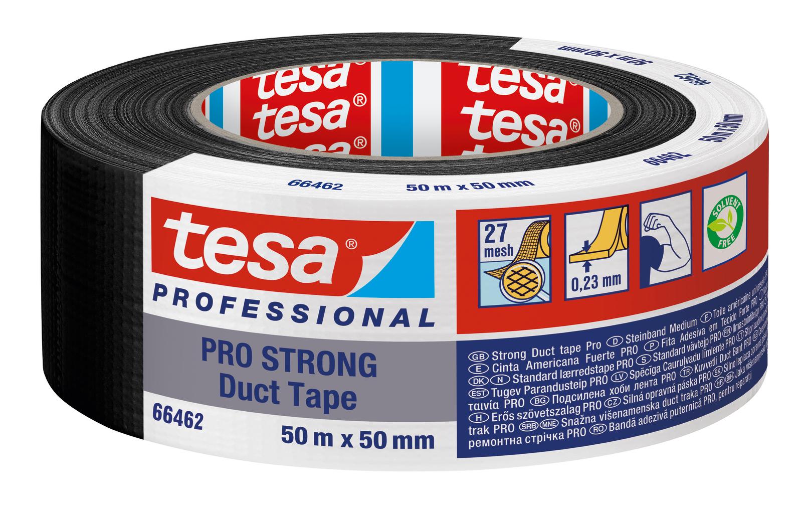 Tesa Pro Strong Duct Tape Schwarz - 50 m x 50 mm